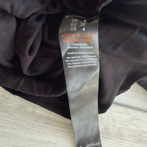 Miss Selfridge long sleeve jersey wrap top Black Size 4 NWT IN PACKAGE - Picture 7 of 8